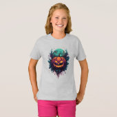 Spooky Pumpkin unter Vollmond T-Shirt (Vorne ganz)