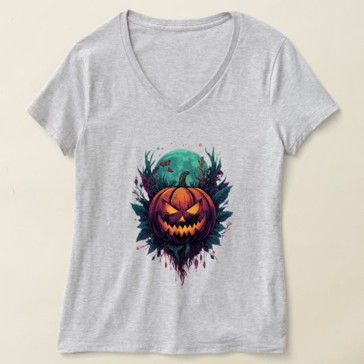 Spooky Pumpkin unter Vollmond T-Shirt (Ablage )