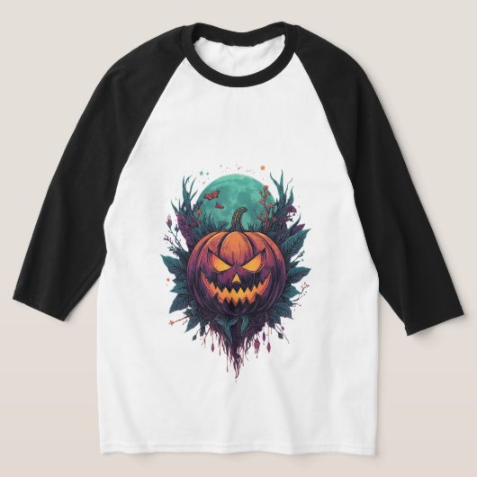 Spooky Pumpkin unter Vollmond T-Shirt (Ablage )