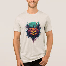 Spooky Pumpkin unter Vollmond Tri-Blend Shirt