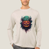 Spooky Pumpkin unter Vollmond Tri-Blend Shirt (Vorderseite)