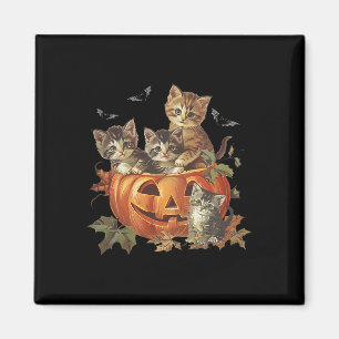 Spooky Pumpkin Vintag 90er Cat Retro Halloween Magnet
