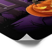 Spooky Pumpkin Witch with Full Moon Poster (Ecke)