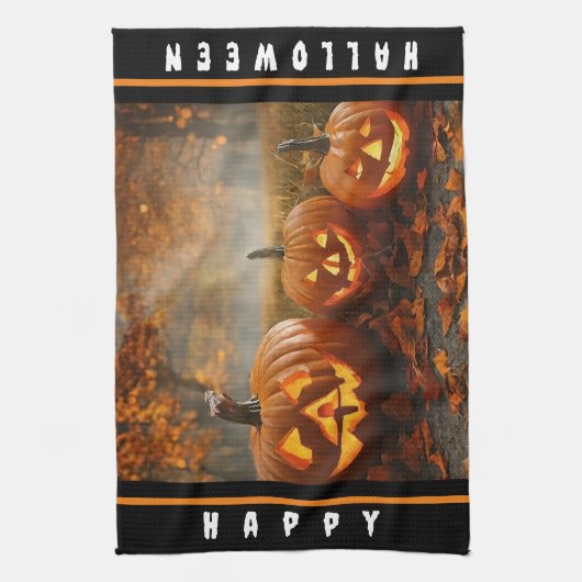 Spooky Pumpkins Family Collection Geschirrtuch (Vertikal)