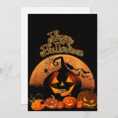 Spooky Pumpkins | Frohe Halloween Feiertagskarte (Vorne/Hinten)