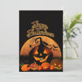 Spooky Pumpkins | Frohe Halloween Feiertagskarte (Stehend Vorderseite)