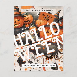Spooky Pumpkins Halloween-Party Einladung Postkarte