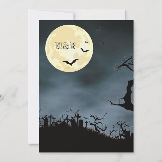 Spooky Pumpkins Hexenklopfen Halloween-Party Einla Einladung (Rückseite)