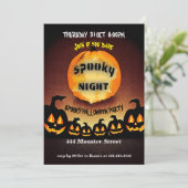 Spooky Pumpkins Night Halloween-Party Einladung (Stehend Vorderseite)