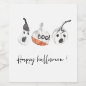 Spooky Pumpkins Party | Frohe Halloween Weinetikett (Einzelnes Label)