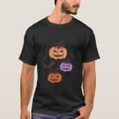 Spooky Pumpkins Trio Halloween Jack-o’Lantern T-Shirt (Vorderseite)