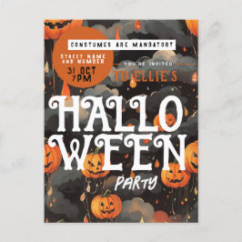 Spooky Rain Clouds Halloween-Party Einladung Postkarte