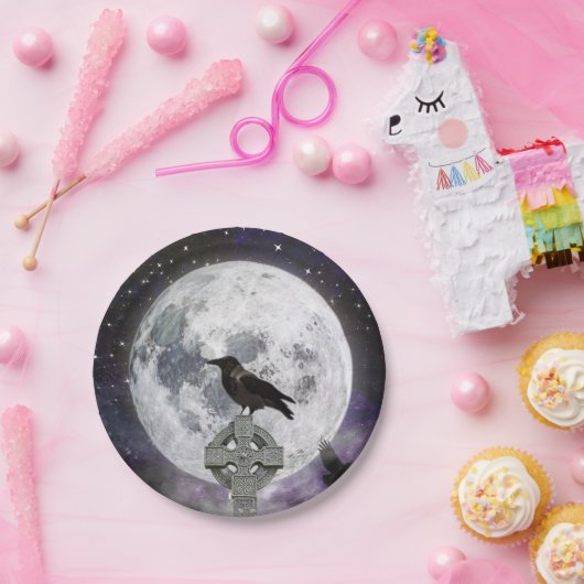 Spooky Raven Adult Halloween-Party Papierplatte Pappteller (Party)