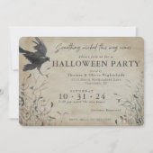 Spooky Raven Halloween | Etwas Wackeliges Einladung (Vorderseite)