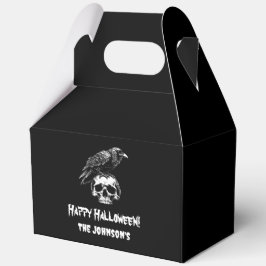 Spooky Raven Skull Halloween Gefälligkeitsbox Geschenkschachtel