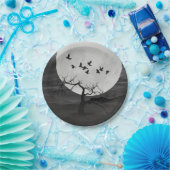 Spooky Ravens fliegen gegen den Vollmond Pappteller (Party)