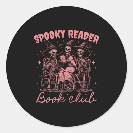Spooky Reader Book Club D Red Runder Aufkleber (Vorderseite)