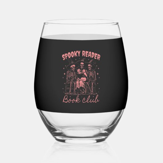 Spooky Reader Buchclub D Rot Weinglas Ohne Stiel (Vorderseite)