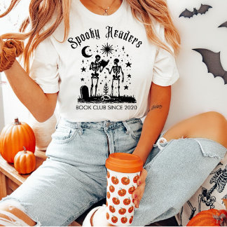 Spooky Readers Buchclub-Skelett Halloween T-Shirt