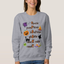 SPOOKY Rechtschreibung mit allen Dingen Halloween Sweatshirt