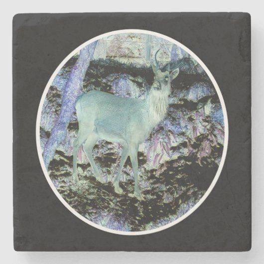Spooky Red Deer Stag Stone Untersetzer (Vorderseite)