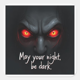 Spooky Red Eyes Design Quadratischer Aufkleber
