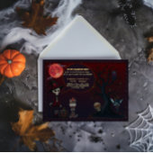 Spooky Red Moonlit Night Halloween Einladung