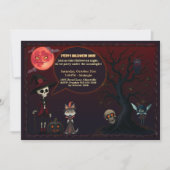 Spooky Red Moonlit Night Halloween Einladung (Vorderseite)