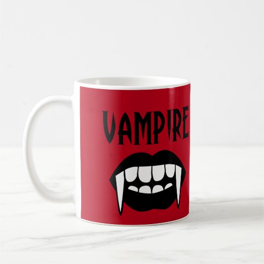 Spooky Red Vampire Halloween Kaffeetasse (Links)