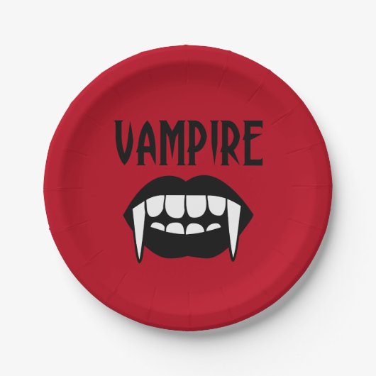 Spooky Red Vampire Halloween Pappteller (Vorderseite)