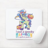 Spooky-Regenbogenzauber Halloween-Einhornhexe Mousepad (Mit Mouse)