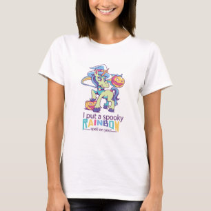 Spooky-Regenbogenzauber Halloween-Unicorn-Hexe T-Shirt