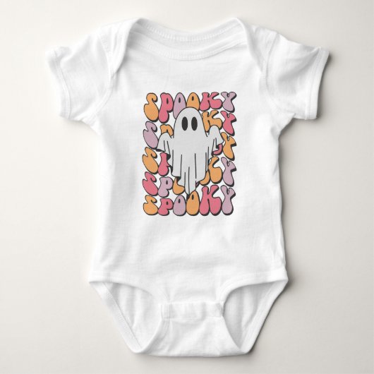 Spooky Retro Ghost Baby Strampler (Vorderseite)