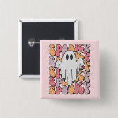 Spooky Retro Ghost Button (Vorne & Hinten)