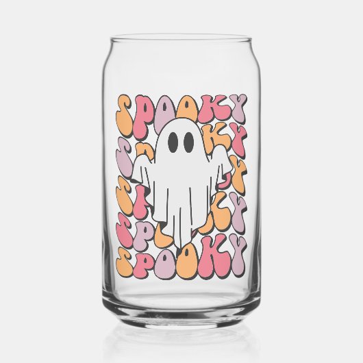 Spooky Retro Ghost Dosenglas (Vorderseite)