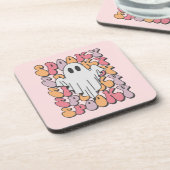 Spooky Retro Ghost Getränkeuntersetzer (Linke Seite)