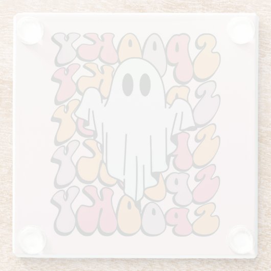 Spooky Retro Ghost Glasuntersetzer (Rückseite)