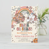 Spooky Retro Ghost Halloween 3. Geburtstag Einladung (Stehend Vorderseite)