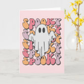 Spooky Retro Ghost Karte (Gelbe Blume)
