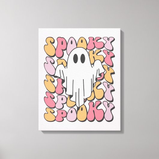 Spooky Retro Ghost Leinwanddruck (Vorderseite)