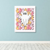 Spooky Retro Ghost Leinwanddruck (Insitu (Holzboden))