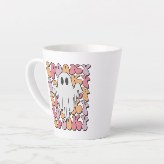 Spooky Retro Ghost Milchtasse (Linke Ecke)