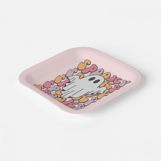 Spooky Retro Ghost Pappteller (Gewinkelt)