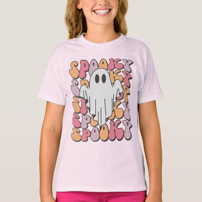 Spooky Retro Ghost T-Shirt (Vorderseite)