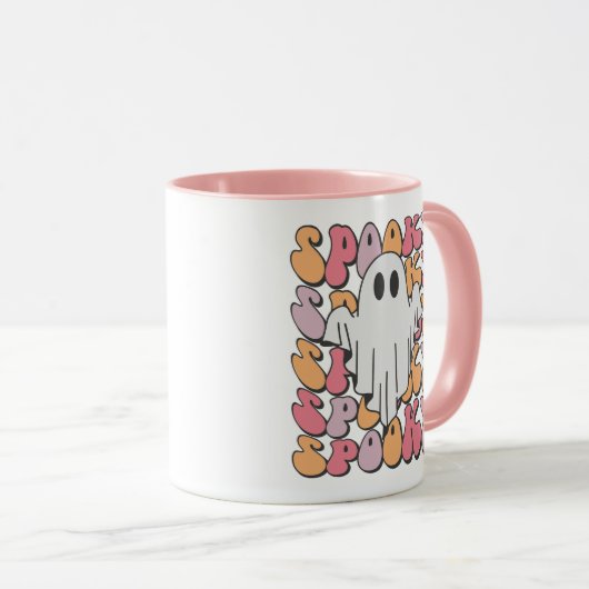 Spooky Retro Ghost Tasse (VorderseiteRechts)
