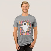 Spooky Retro Ghost Tri-Blend Shirt (Vorderseite voll)