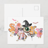 Spooky Retro Halloween Postkarte (Vorne/Hinten)