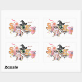 Spooky Retro Halloween Rechteckiger Aufkleber (Blatt)