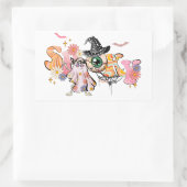 Spooky Retro Halloween Rechteckiger Aufkleber (Tasche)