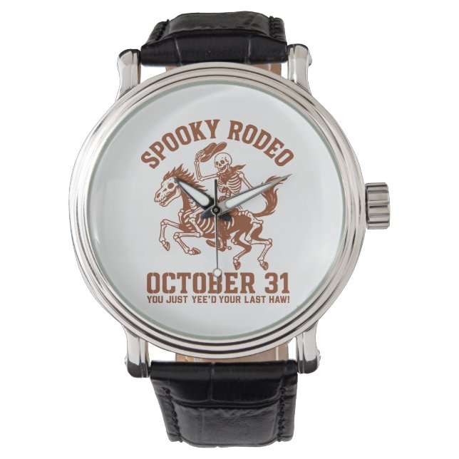 Spooky Rodeo Halloween 31. Oktober Armbanduhr (Vorderseite)